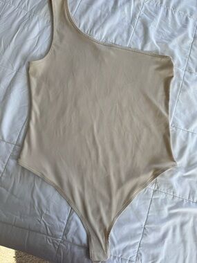 Rue21 Ribbed One-Shoulder Bodysuit - Neutral Beige